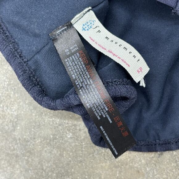 Fp Movement Free People Sm Ribbed Navy Crop Top Sports Bra High Neck Athleisure - Picture 6 of 9